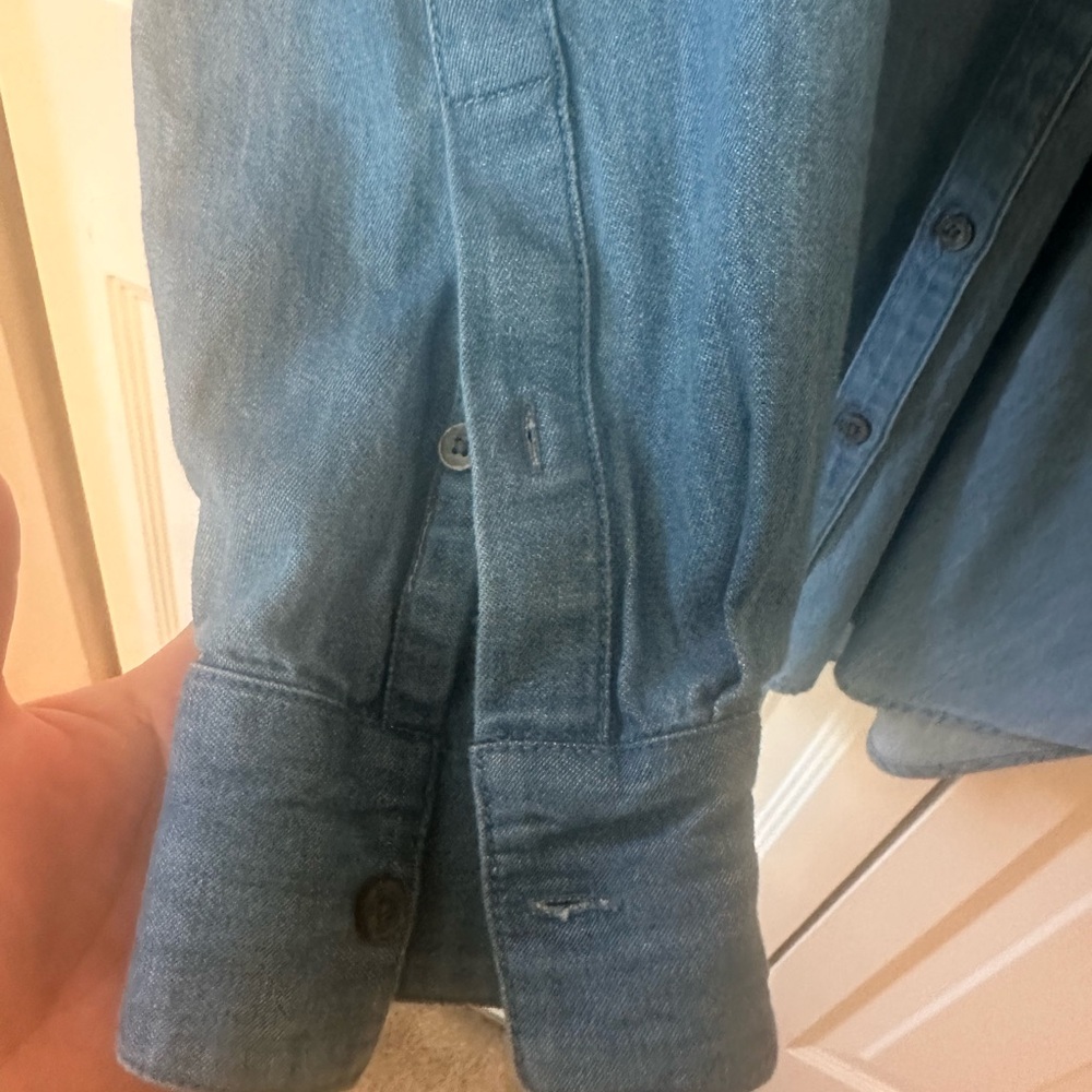 LOFT Chambray Oversized Pocket Shirt - Picture 3 of 5